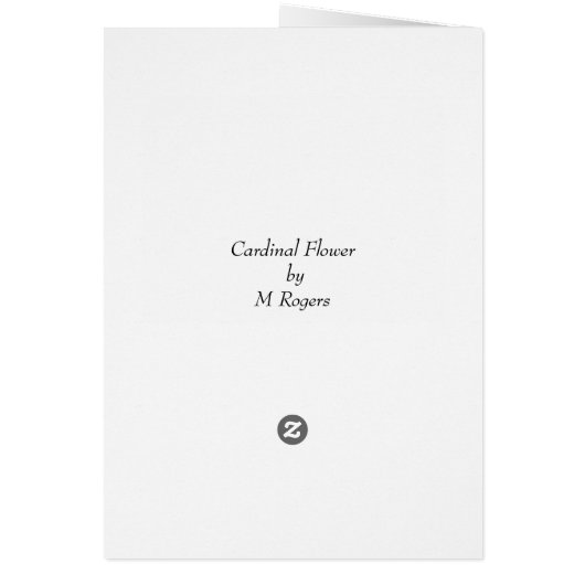 Cardinal Flower Art Card (Back)