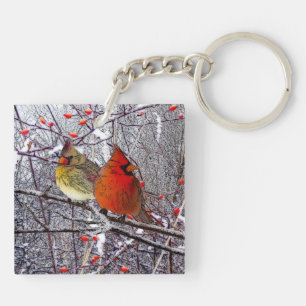 Cardinal Forest Keychain