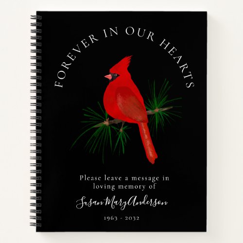 Cardinal Forever in Our Hearts Funeral Guest Book