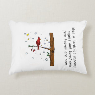 Cardinal from heaven angel Accent Pillow