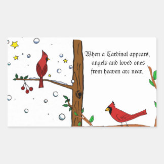 Cardinal from heaven angel Rectangle Stickers