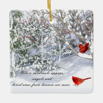 Cardinal From Heaven Ceramic Ornament by RenderlyYours at Zazzle