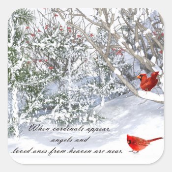 Cardinal From Heaven Stickers by RenderlyYours at Zazzle