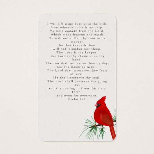 Cardinal Funeral Memorial Photo Prayer Card (Back)