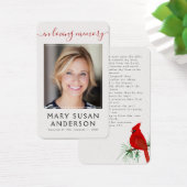 Cardinal Funeral Memorial Photo Prayer Card (Desk)