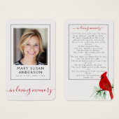 Cardinal Funeral Memorial Photo Prayer Card (Front & Back)