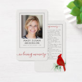 Cardinal Funeral Memorial Photo Prayer Card (Desk)