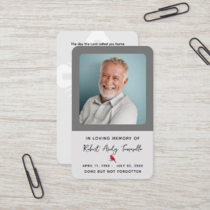 Cardinal Funeral Memorial Prayer Photo Card