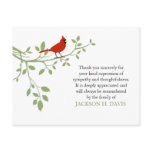 Cardinal Funeral Thank You Note Card Red Bird Cardinal Funeral Thank You Note Card Red Bird