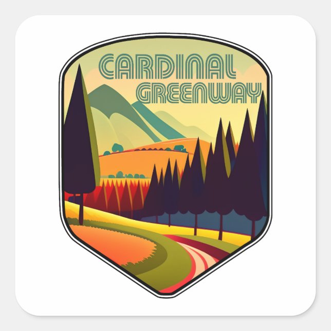 Cardinal Greenway Indiana Colors Square Sticker (Front)