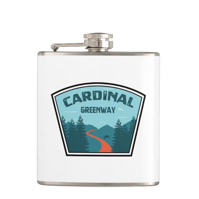 Cardinal Greenway Indiana Flask (Front)