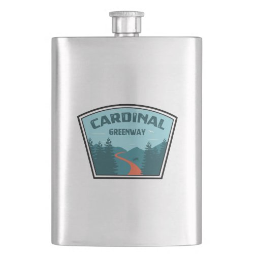 Cardinal Greenway Indiana Flask