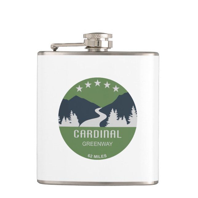 Cardinal Greenway Indiana Flask (Front)