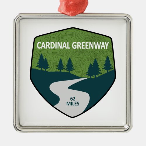 Cardinal Greenway Indiana Metal Ornament