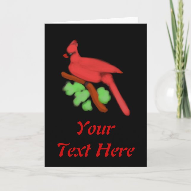 Cardinal Greeting Card-Customizable Card (Front)