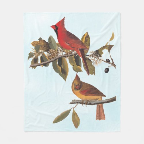 Cardinal Grosbeak Audubon Birds of America Fleece Blanket