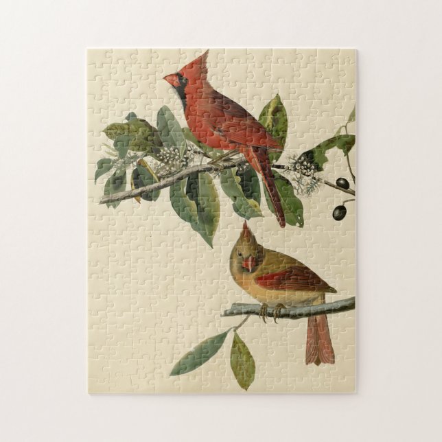 Cardinal Grosbeak from Audubon's Birds of America Jigsaw Puzzle (Vertical)