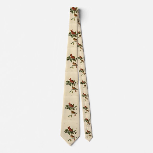 Cardinal Grosbeak from Audubon's Birds of America Neck Tie (Front)