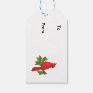 Cardinal hang tag, to and from gift tag, gift tags