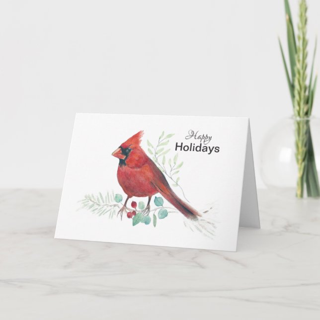 Cardinal Happy Holidays Card (Front)