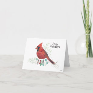 Cardinal Happy Holidays Card