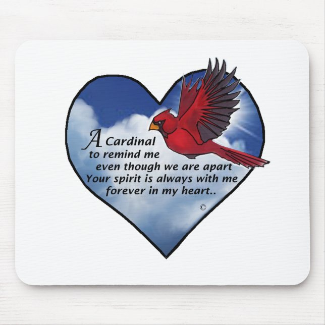 Cardinal Heart Poem Mouse Pad (Front)