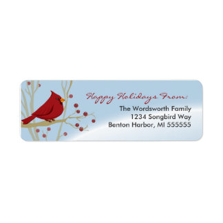 Cardinal Holiday Return Address Labels