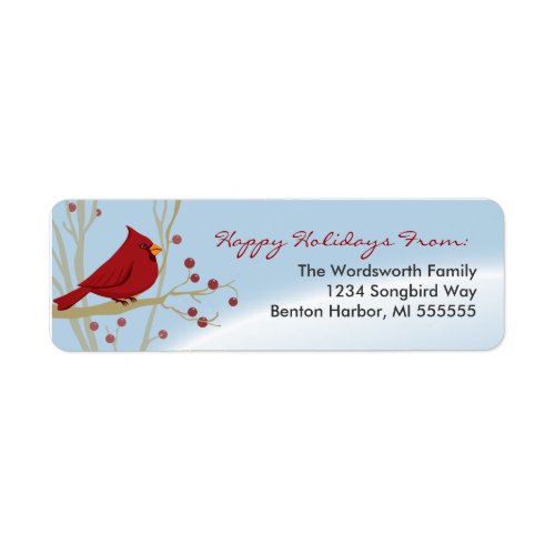 Cardinal Holiday Return Address Labels