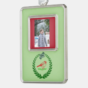 Cardinal Holly Wreath Keepsake Christmas Ornament