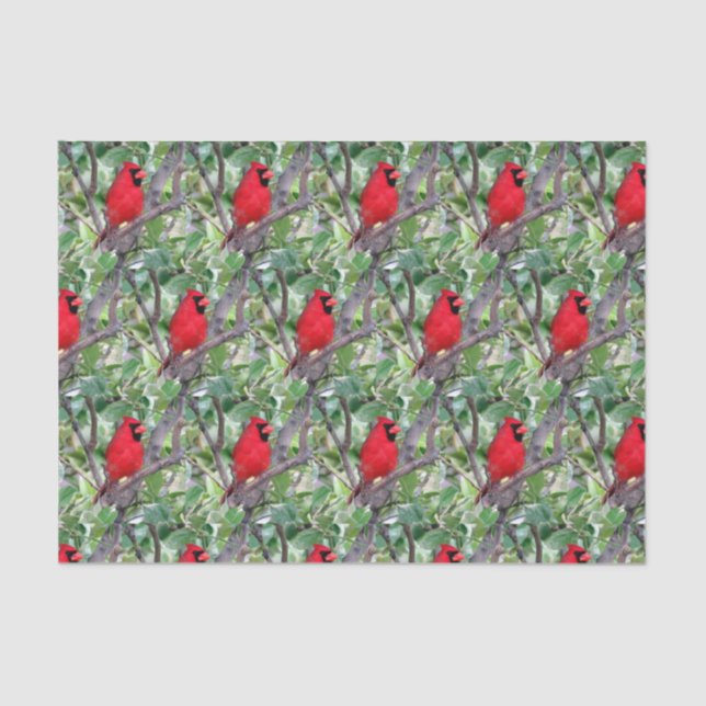 Cardinal in a Lemon Tree 2  - Tissue Paper (Front)