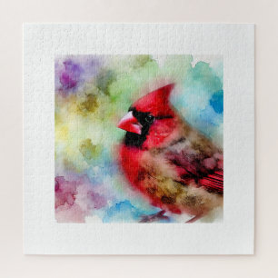 Cardinal in Light 250624AREF101 - Watercolor Jigsaw Puzzle