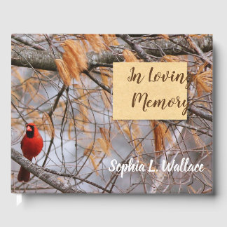Cardinal In Loving Memory Guest Book