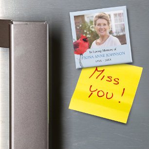 Cardinal In Loving Memory Memorial Photo Magnet