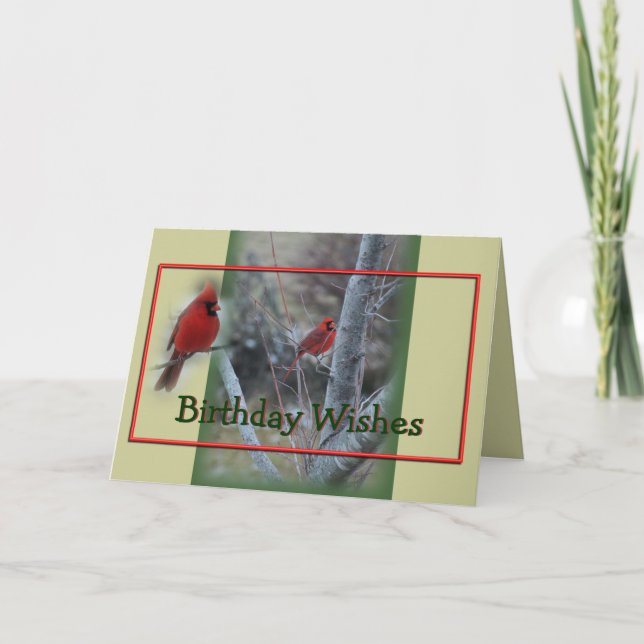 Cardinal in Maple Tree- customize any occasion Card (Front)