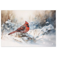 Cardinal in Snow 1 Decoupage Paper