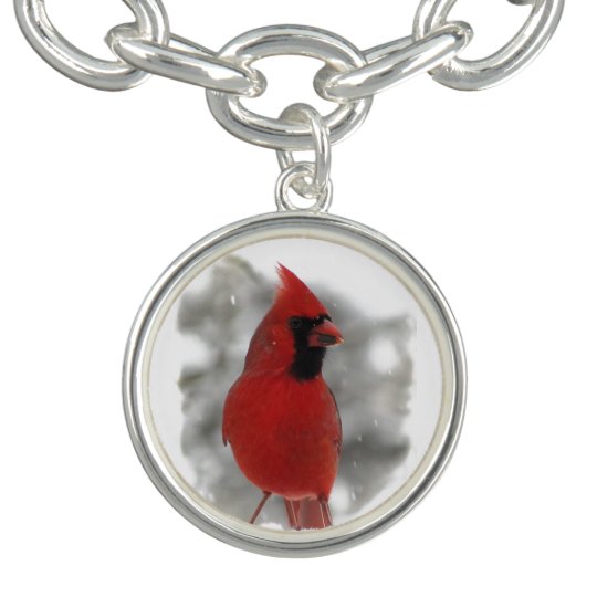 cardinal in snow bracelet zazzle com cardinals christmas cards