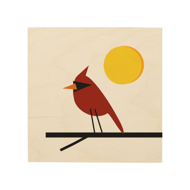 Cardinal in Summer Wood Wall Art (Front)