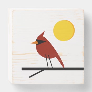 Cardinal In Summer Wooden Box Sign by JoLinus at Zazzle