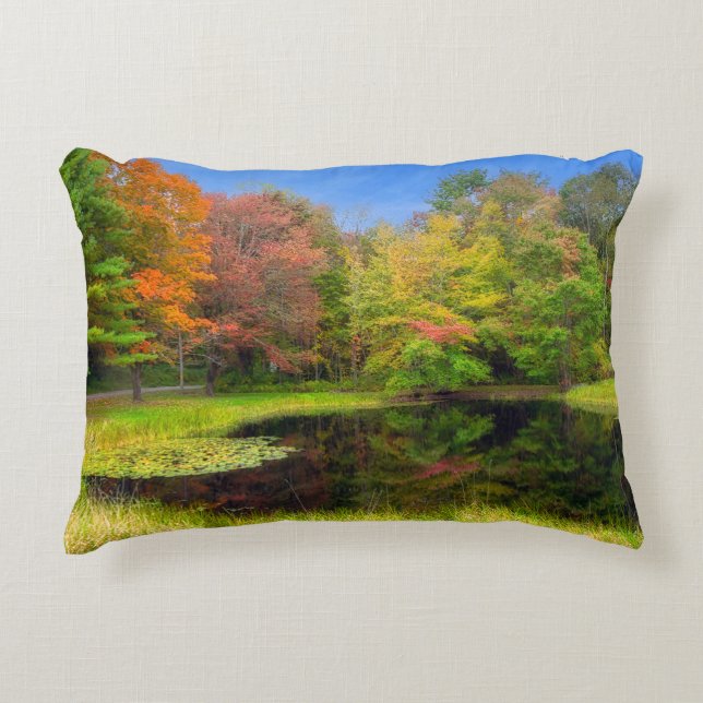 Cardinal in the Dogwood Tree Accent Pillow (Front)