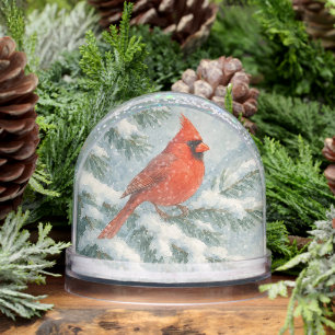 Cardinal in the Snow Christmas  Snow Globe