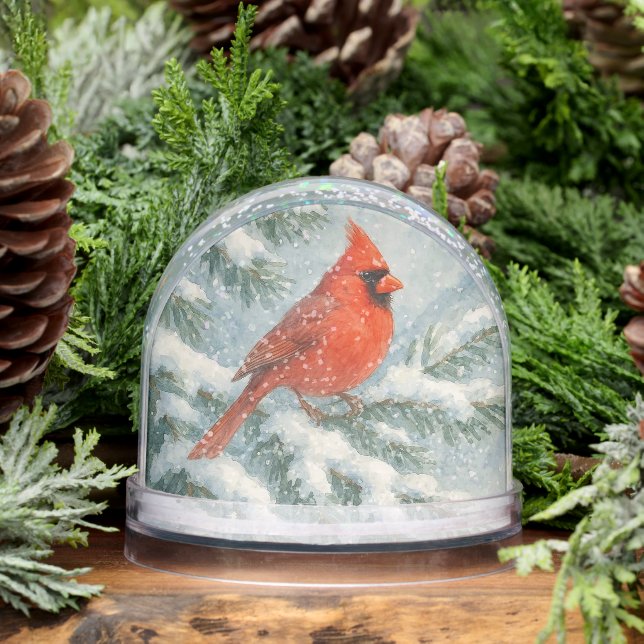 Cardinal in the Snow Christmas  Snow Globe (Winter)