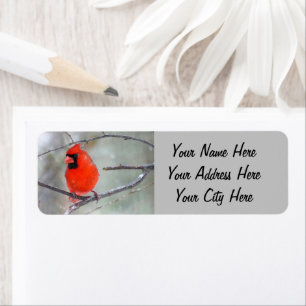 Cardinal in the Snow Label