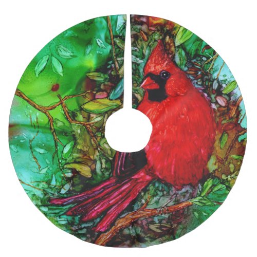 Cardinal In the Tree Brushed Polyester Tree Skirt
