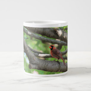 Cardinal in tree, with quote from John Muir Giant Coffee Mug