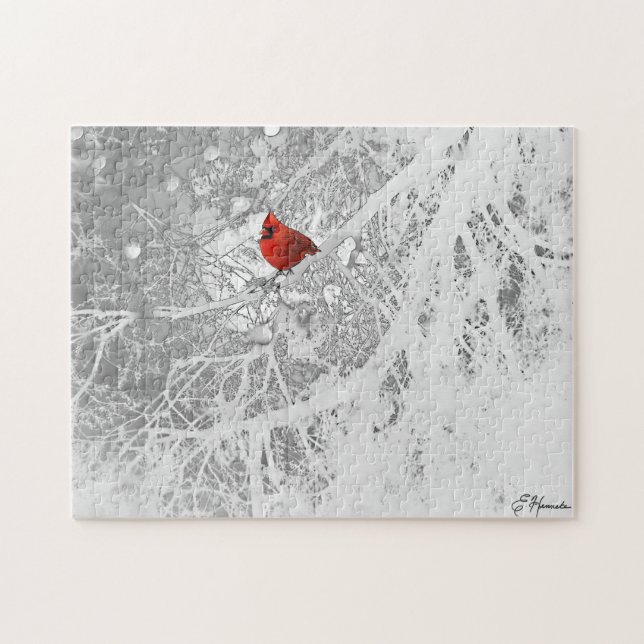 Cardinal in Winter Jigsaw Puzzle (Horizontal)