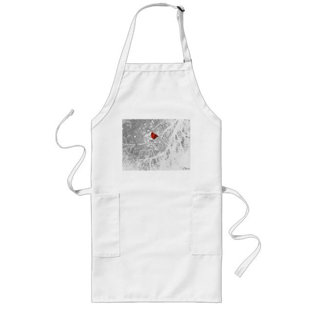 Cardinal in Winter Long Apron (Front)