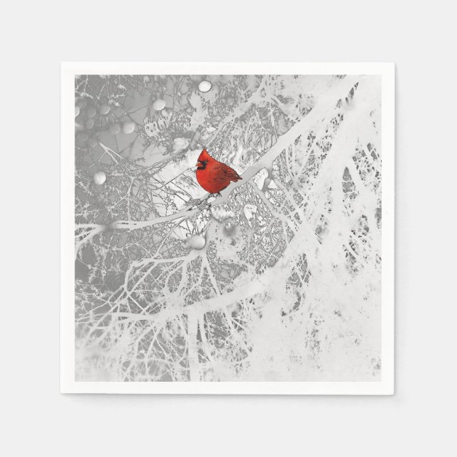 Cardinal in Winter Napkins (Front)