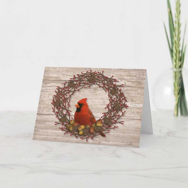 Cardinal Large Font Christmas Card (Front)