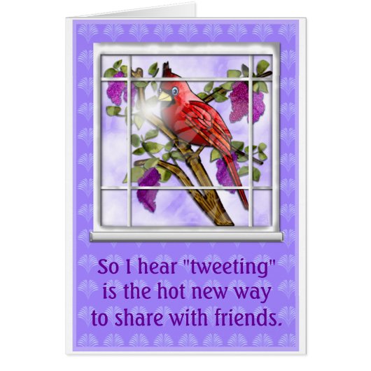 Cardinal & Lilacs (tweet card) Cards (Front)