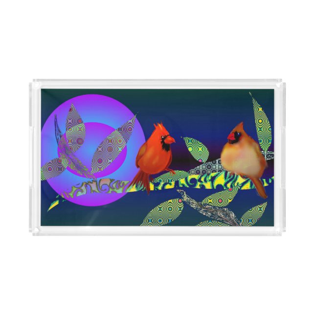 cardinal love acrylic tray (Front)